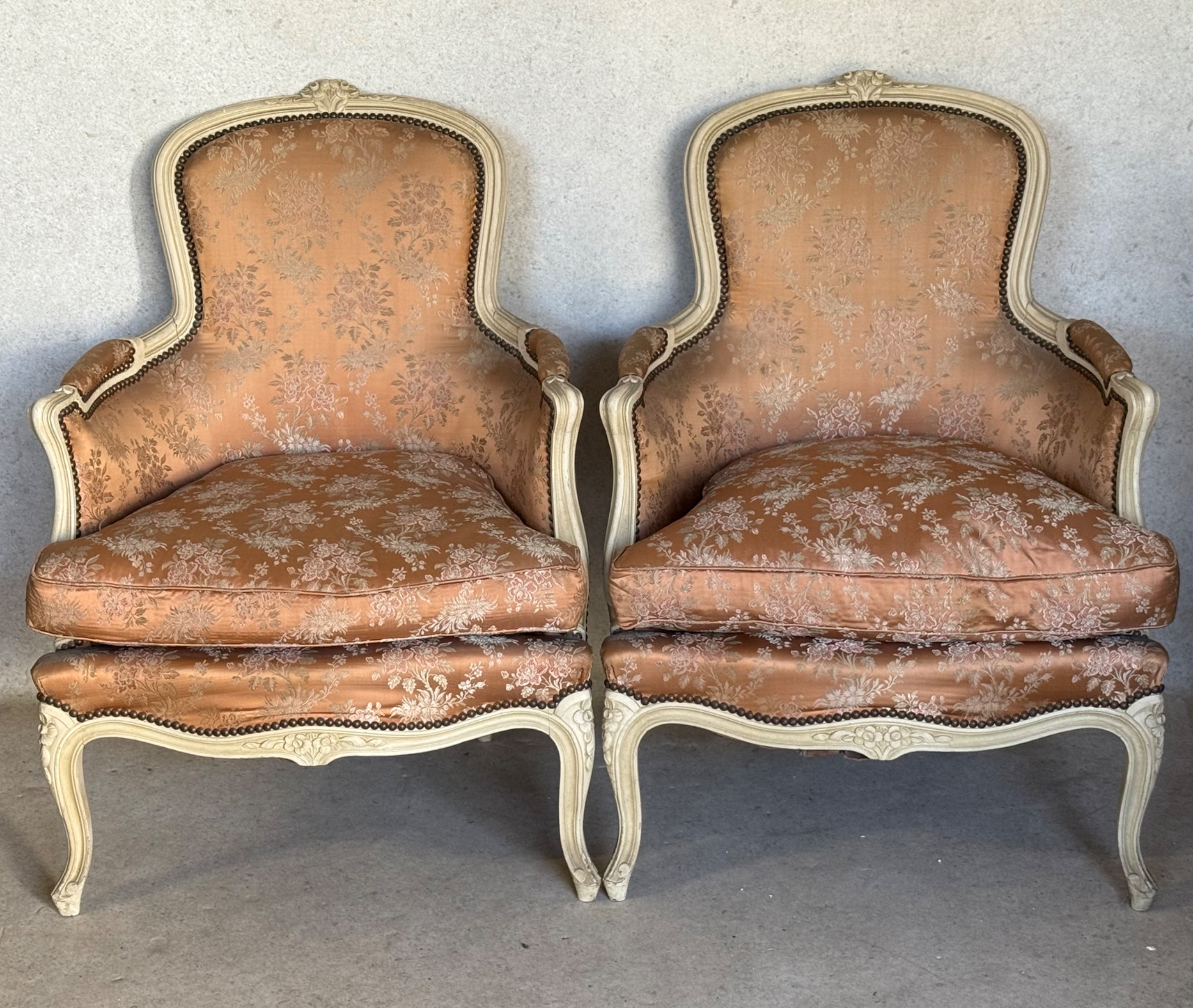 A Pair of French Bergere Armchairs A Pair of French Bergere Armchairs